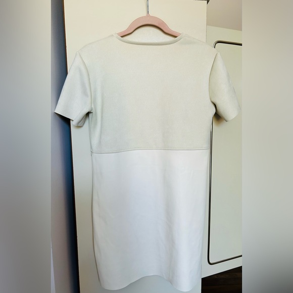 Zara faux suede and leather stitched dress - Picture 4 of 5